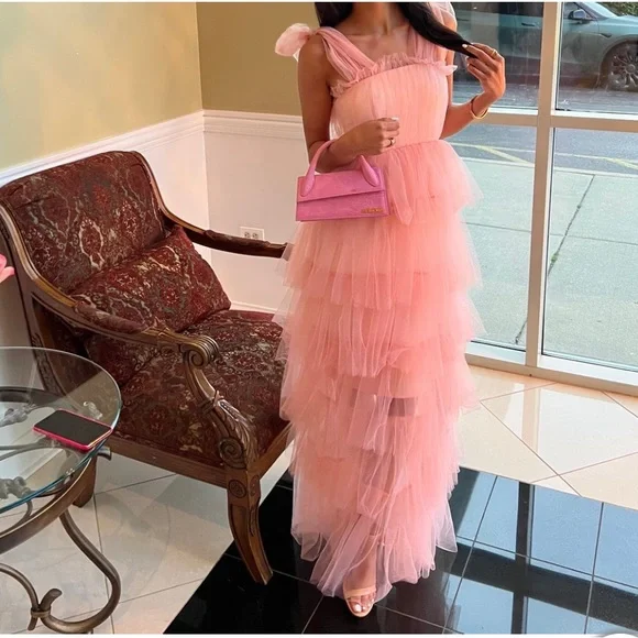 Dresses | Pink Ruffled Formal Dress | Poshmark